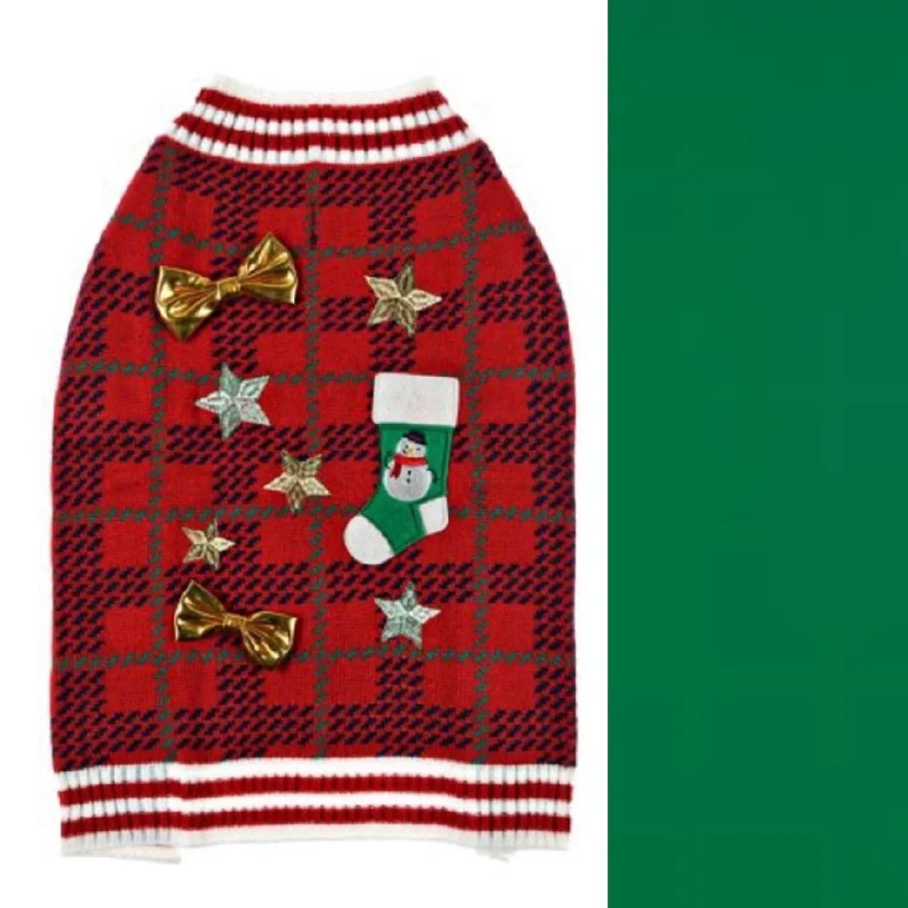 Bundle 3 Holiday Time Dog Sweater-1 Small 2 Medium